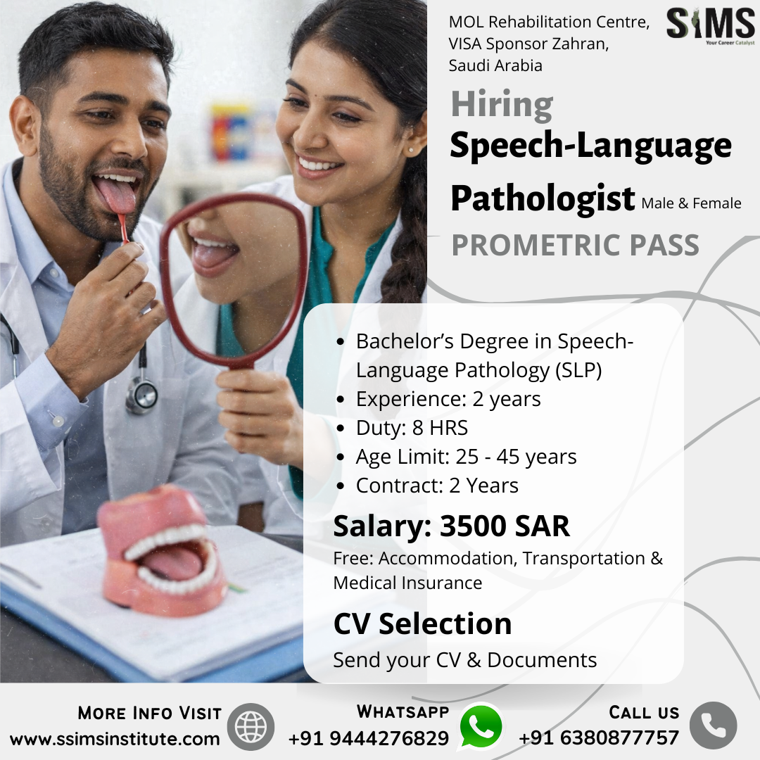 Speech-Language Pathologist (Male & Female) — job poster